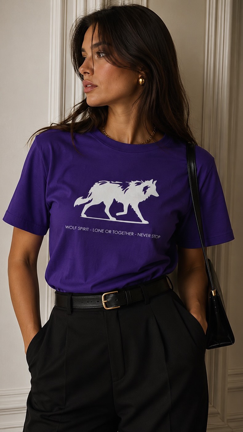 T-shirt violet Wolf Spirit