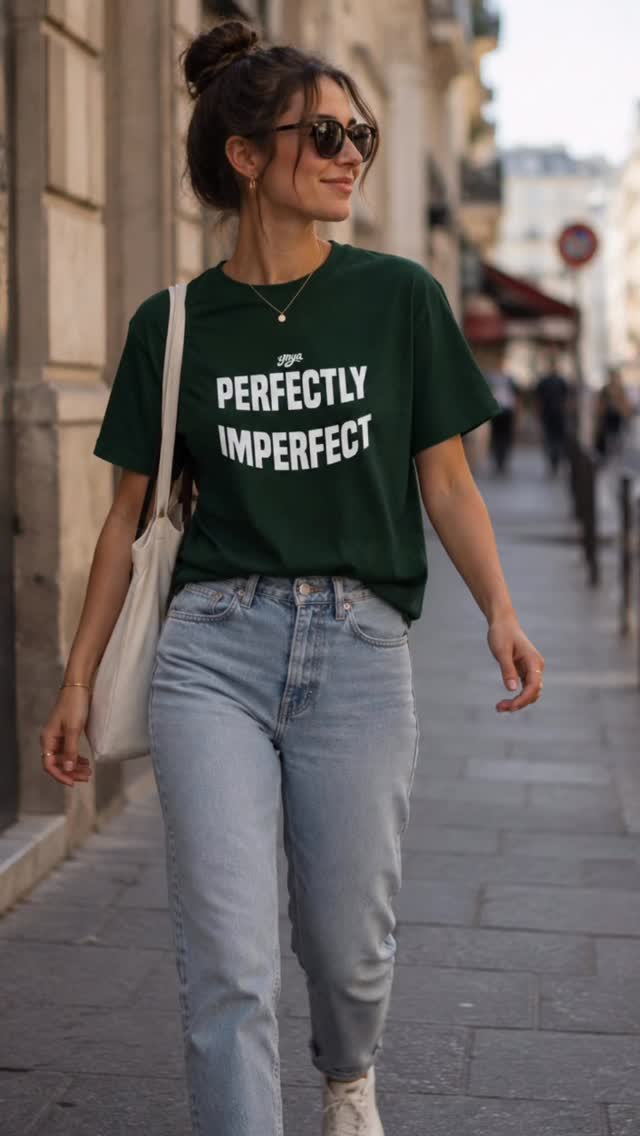 Lookbook YNYA — t-shirt vert Perfectly Imperfect